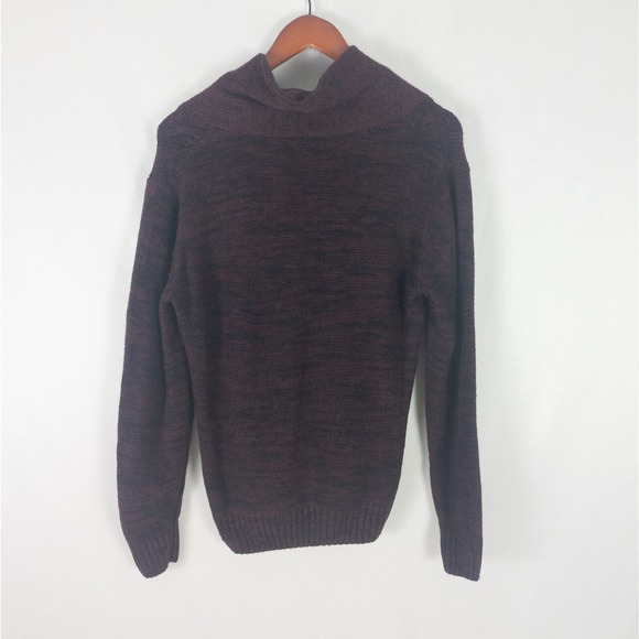 Carbon Cardigan Mens Small Maroon Sweater Cable Knit Long‎ Sleeve Button Up Red - Picture 2 of 11